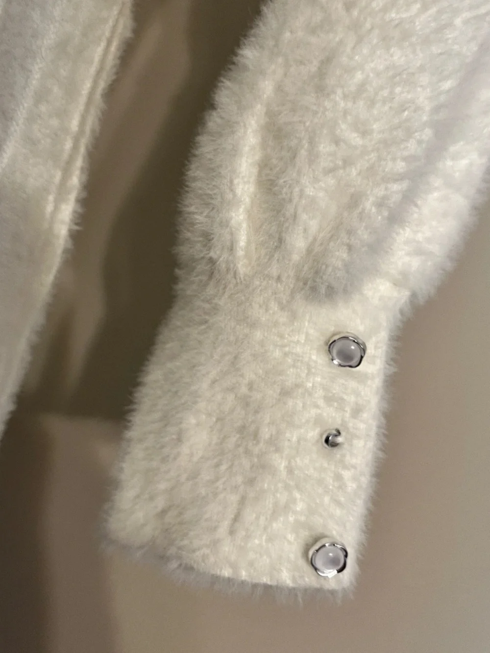 Rare Editions Girls Faux Pearl Embellished A-Line Sweater Dress in Cream Sz-10